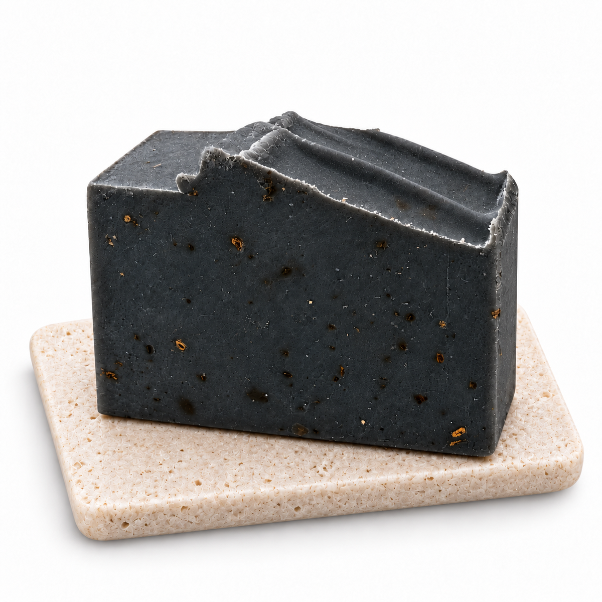 Noiraqua rectangular handmade soap bar, natural texture, white background